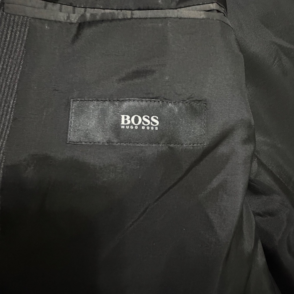 BOSS Hugo Boss Blazer Mens 48R Charcoal Grey Pinstripe The Grand/Central Wool - Picture 5 of 11